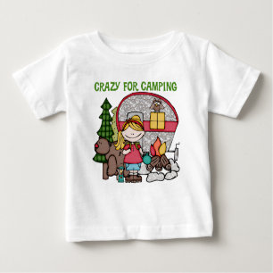 T-shirt Pour Bébé Fille blonde folle pour camper