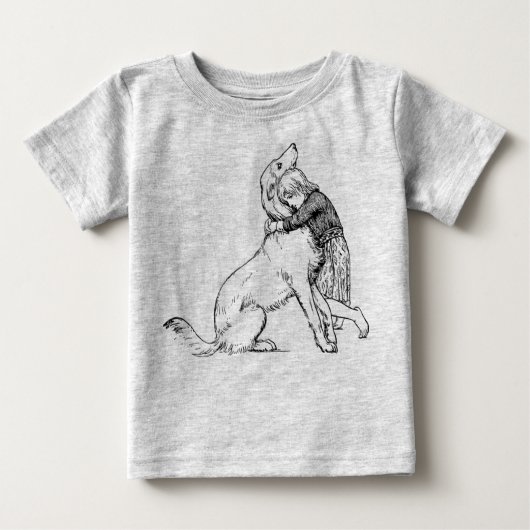 T-shirt Pour Bébé fille chien ligne art fille (Devant)