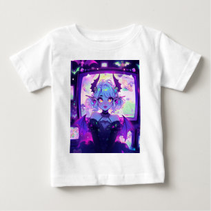 T-shirt Pour Bébé Fille d'anime de fantasy cyberpunk gothique démoni