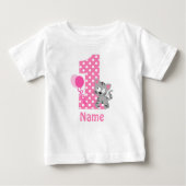 T-shirt Pour Bébé Fille d'anniversaire Kitty Chat rose chemise perso (Devant)
