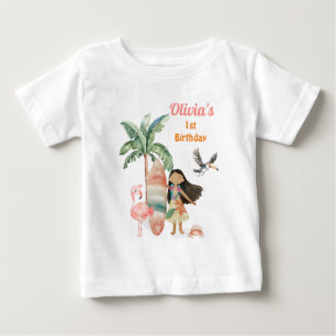 T-shirt Pour Bébé Fille de 1 an sur la plage tropicale en été avec s