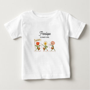 T-shirt Pour Bébé Fille de Fleurs Personnalisée Mariage Tendance Mig