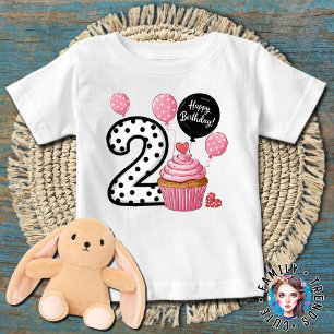 T-shirt Pour Bébé Fille de gâteaux du 2e anniversaire