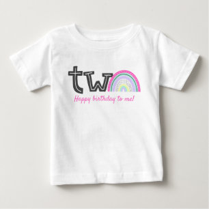 T-shirt Pour Bébé Fille de l'arc-en-ciel rad 2ème fête d'anniversair