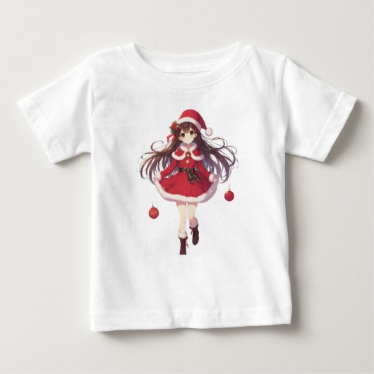 T-shirt Pour Bébé fille de Noël mignonne (Devant)