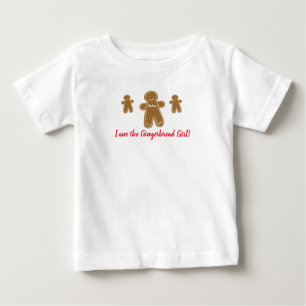 T-shirt Pour Bébé Fille de pain d'épices Nom personnalisé Festif de