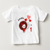 T-shirt Pour Bébé Fille drôle avec ballons en forme de cœurs (Devant)