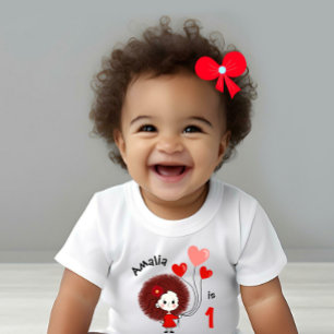 T-shirt Pour Bébé Fille drôle avec des ballons en forme de coeurs