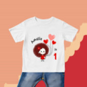T-shirt Pour Bébé Fille drôle avec des ballons en forme de cœurs