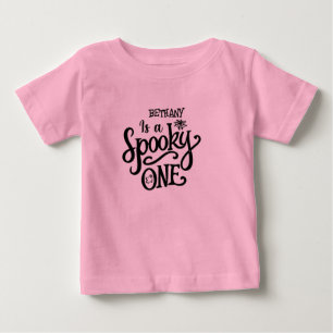 T-shirt Pour Bébé Fille Éffrayant un premier anniversaire Halloween
