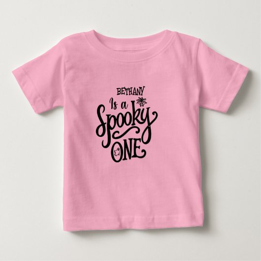 T-shirt Pour Bébé Fille Éffrayant un premier anniversaire Halloween (Devant)