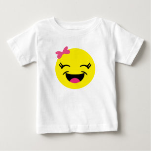 T-shirt Pour Bébé Fille heureuse d'Emoji