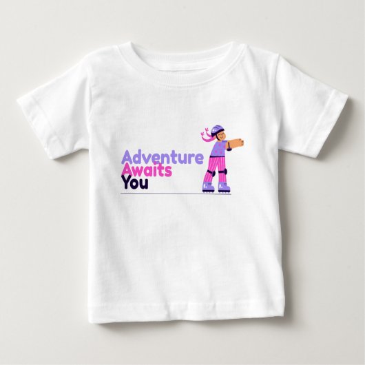T-shirt Pour Bébé Fille Jouer avec des patins violet (Devant)