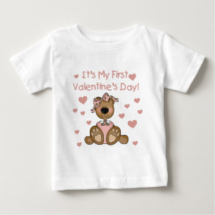 T-shirt Pour Bébé Fille Ours 1er Saint Valentin