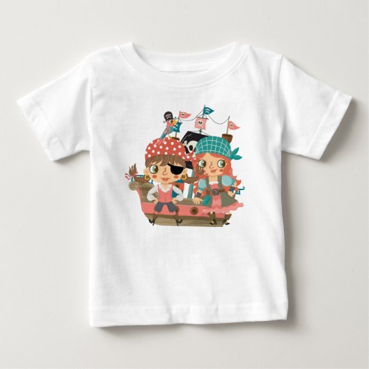 T-shirt Pour Bébé Fille Pirates (Devant)
