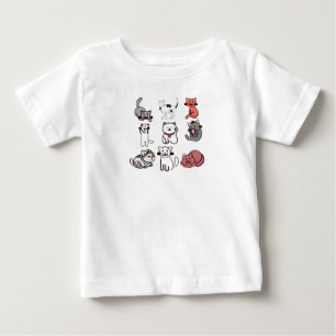 T-shirt Pour Bébé Fille qui aime les chats