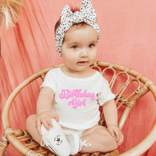 T-shirt Pour Bébé Fille rose Anniversaire Fille 1er Anniversaire