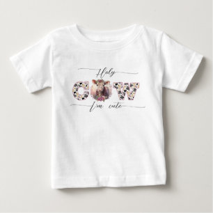 T-shirt pour bébé fille rose 'Vache sacrée, je sui