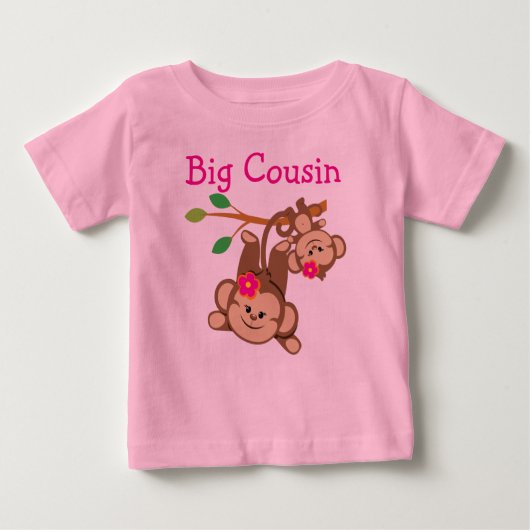 T-shirt Pour Bébé Fille singes Big Cousin (Devant)