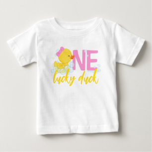 T-shirt Pour Bébé Fille un chanceux canard aquarelle Ducky 1er anniv