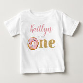 T-shirt Pour Bébé Filles Donuts Sucrées 1er Anniversaire (Devant)