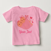 T-shirt Pour Bébé Filles jumelles personnalisées roses (Devant)