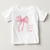 T-shirt Pour Bébé Filles Juste Wanne Be One Rose Bow Coquette Annive (Devant)