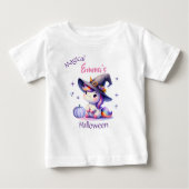 T-shirt Pour Bébé Filles licorne mignonne Halloween avec nom (Devant)