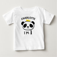 Filles Panda Bear Princesse 1er Anniversaire T-shi