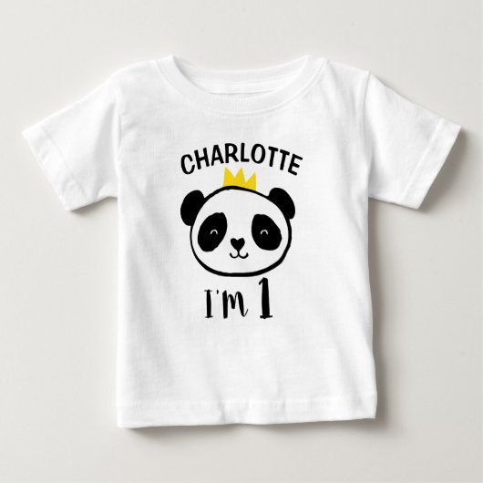 T-shirt Pour Bébé Filles Panda Bear Princesse 1er Anniversaire T-shi (Devant)