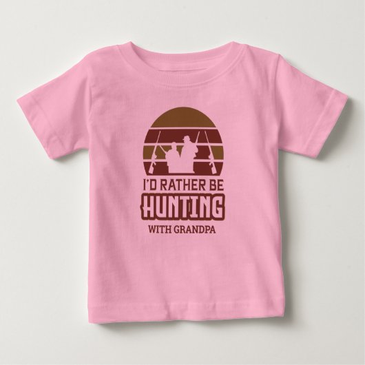 T-shirt Pour Bébé Filles que je préfère chasser avec grand-père (Devant)