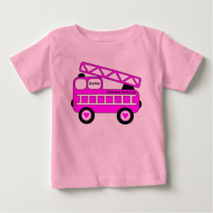 T-shirt Pour Bébé Filles roses éclatantes Conception Camion