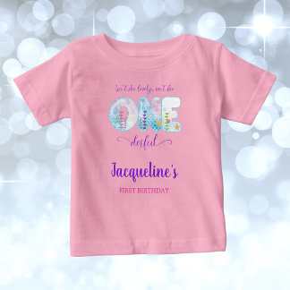 T-shirt Pour Bébé Filles sous l'océan Fête d'anniversaire 1 an Rose