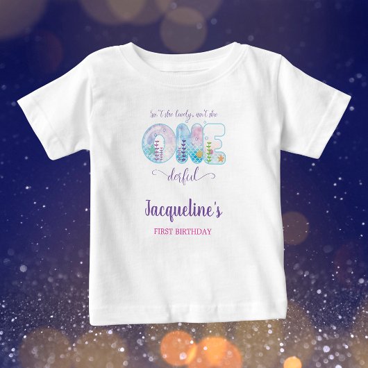 T-shirt Pour Bébé Filles sous l'océan Fête de 1er anniversaire