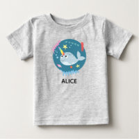 Filles tendance et mignonne Rainbow Narwhal et nom