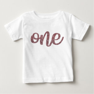 T-shirt Pour Bébé Filles un premier anniversaire Rose Parties scinti