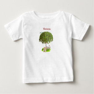 T-shirt Pour Bébé Filles vintages ramassant des fleurs t-shirt bébé
