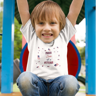 T-shirt Pour Bébé Fils fier d'un vétéran Drapeau patriotique