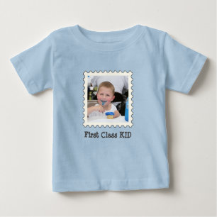 T-shirt Pour Bébé FIRST CLASS KID Best Kid Ever photo carré personna