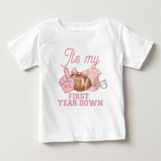 T-shirt Pour Bébé FIRST year down, Football Birthday, ONE (Devant)