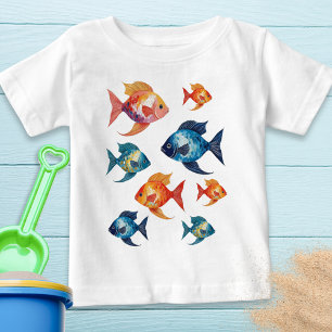 T-shirt Pour Bébé Fish Sea Life Colorée Ocean Wildlife