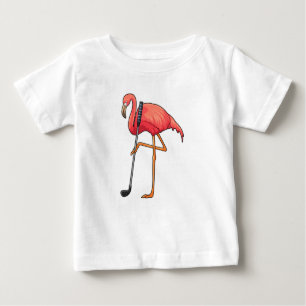 T-shirt Pour Bébé Flamant rose à Golf avec Golf Club