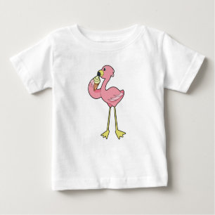 T-shirt Pour Bébé Flamant rose à la crème glacée gaufre