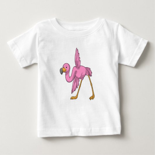 T-shirt Pour Bébé Flamant rose à Yoga Exercice d'étirement (Devant)