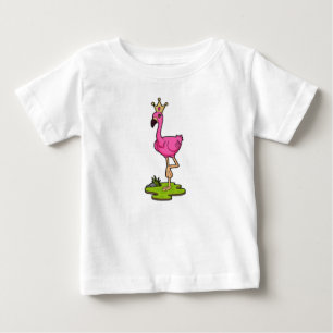 T-shirt Pour Bébé Flamant rose en princesse avec couronne