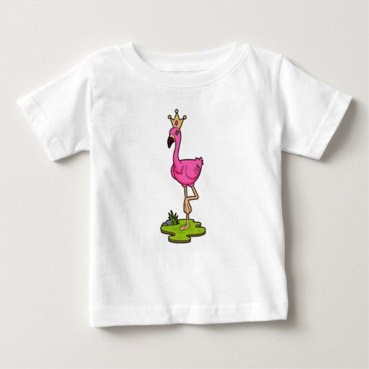 T-shirt Pour Bébé Flamant rose en princesse avec couronne (Devant)