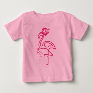 T-shirt Pour Bébé Flamant Rose Féminin Été Mignon