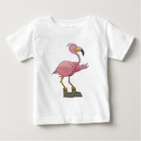 Flamant rose lunatique d'aubage de rouleau de