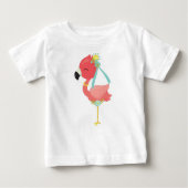 T-shirt Pour Bébé Flamant rose princesse, Couronne, Fleurs, Flamant (Devant)