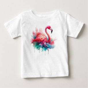 T-shirt Pour Bébé Flamant Rose Sublimation